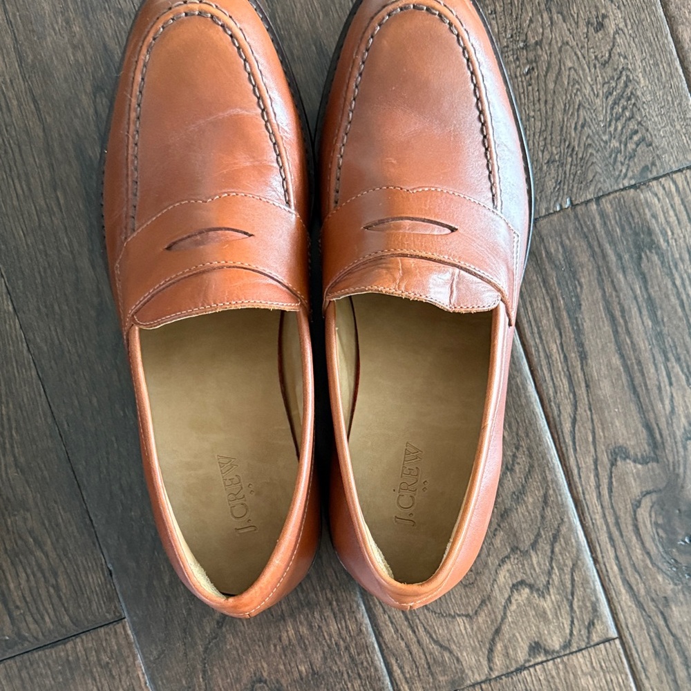 J. Crew Men's Brown Leather Slip-Ons